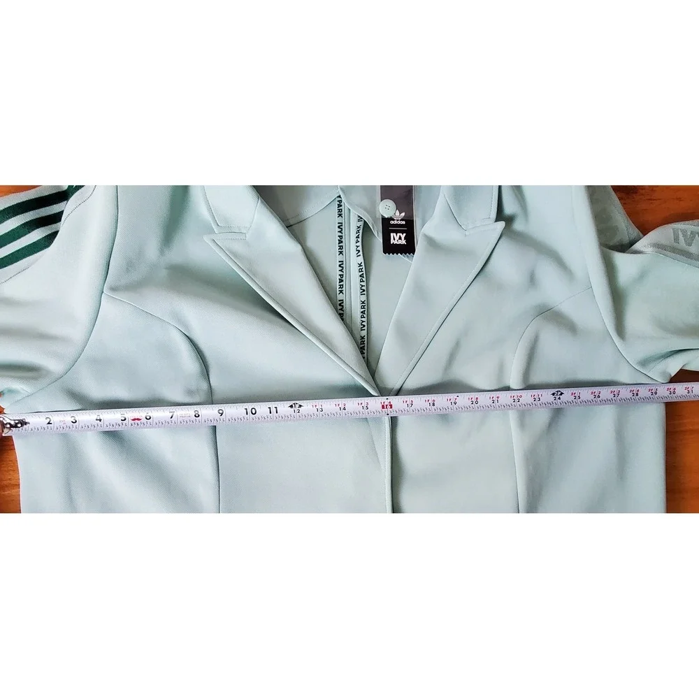 NWT Adidas‎ Ivy Park Women's Suit Jacket 4X Green Tint Streetwear Stripe FLAW
